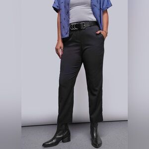 Wildfang The Empower Slim Crop Pant Trousers High Rise Ankle Length Black Sz 8